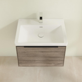 Тумба под раковину Villeroy & Boch Subway 3.0 62,2х42,9 см ДСП/алюминий дуб каменный/черный вулкан C57501RK