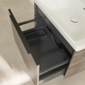 Тумба под раковину Villeroy & Boch Subway 3.0 62,2х42,9 см ДСП/алюминий дуб каменный/черный вулкан C57501RK