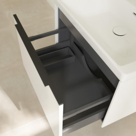 Тумба под раковину Villeroy & Boch Subway 3.0 62,2х42,9 см ДСП/алюминий белый бриллиант/черный вулкан C57501VE