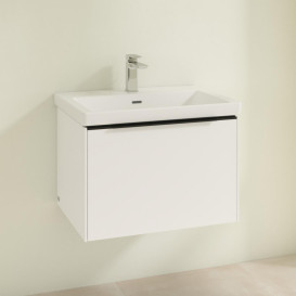 Тумба під раковину Villeroy & Boch Subway 3.0 62,2х42,9 см ДСП/алюміній чистий білий/чорний вулкан C57501VF