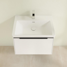 Тумба під раковину Villeroy & Boch Subway 3.0 62,2х42,9 см ДСП/алюміній чистий білий/чорний вулкан C57501VF