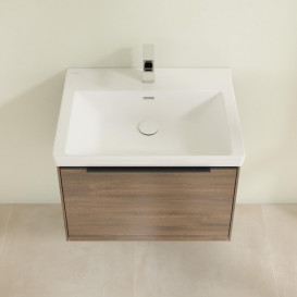 Тумба под раковину Villeroy & Boch Subway 3.0 62,2х42,9 см ДСП/алюминий дуб аризона/черный вулкан C57501VH