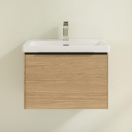 Тумба под раковину Villeroy & Boch Subway 3.0 62,2х42,9 см ДСП/алюминий дуб северный/черный вулкан C57501VJ