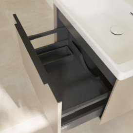 Тумба под раковину Villeroy & Boch Subway 3.0 62,2х42,9 см ДСП/алюминий тауп/черный вулкан C57501VM