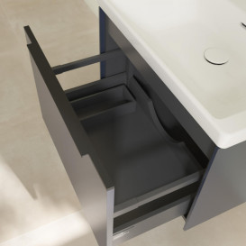 Тумба под раковину Villeroy & Boch Subway 3.0 62,2х42,9 см ДСП/алюминий морской синий/черный вулкан C57501VQ