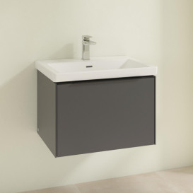 Тумба под раковину Villeroy & Boch Subway 3.0 62,2х42,9 см ДСП/алюминий графит/черный вулкан C57501VR