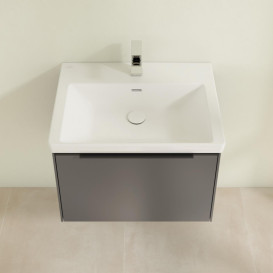 Тумба под раковину Villeroy & Boch Subway 3.0 62,2х42,9 см ДСП/алюминий графит/черный вулкан C57501VR