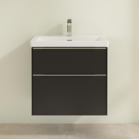 Тумба под раковину Villeroy & Boch Subway 3.0 62,2х57,6 см ДСП/алюминий черный вулкан C57600VL