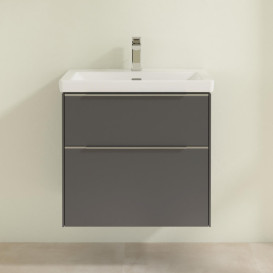 Тумба під раковину Villeroy & Boch Subway 3.0 62,2х57,6 см ДСП/алюміній графіт C57600VR