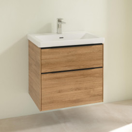 Тумба під раковину Villeroy & Boch Subway 3.0 62,2х57,6 см ДСП/алюміній дуб канзас/чорний вулкан C57601RH