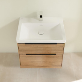 Тумба під раковину Villeroy & Boch Subway 3.0 62,2х57,6 см ДСП/алюміній дуб канзас/чорний вулкан C57601RH