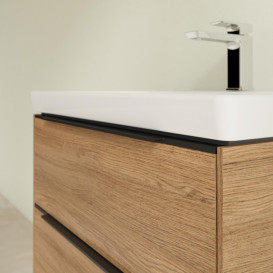 Тумба під раковину Villeroy & Boch Subway 3.0 62,2х57,6 см ДСП/алюміній дуб канзас/чорний вулкан C57601RH