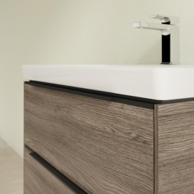 Тумба під раковину Villeroy & Boch Subway 3.0 62,2х57,6 см ДСП/алюміній дуб кам'яний/чорний вулкан C57601RK