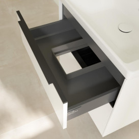 Тумба під раковину Villeroy & Boch Subway 3.0 62,2х57,6 см ДСП/алюміній білий діамант/чорний вулкан C57601VE