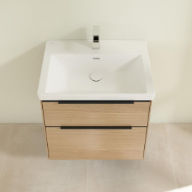 Тумба под раковину Villeroy & Boch Subway 3.0 62,2х57,6 см ДСП/алюминий дуб северный/черный вулкан C57601VJ