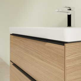 Тумба под раковину Villeroy & Boch Subway 3.0 62,2х57,6 см ДСП/алюминий дуб северный/черный вулкан C57601VJ