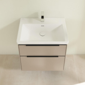 Тумба под раковину Villeroy & Boch Subway 3.0 62,2х57,6 см ДСП/алюминий тауп/черный вулкан C57601VM