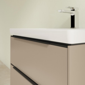 Тумба под раковину Villeroy & Boch Subway 3.0 62,2х57,6 см ДСП/алюминий тауп/черный вулкан C57601VM