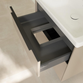 Тумба под раковину Villeroy & Boch Subway 3.0 62,2х57,6 см ДСП/алюминий тауп/черный вулкан C57601VM