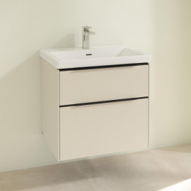 Тумба під раковину Villeroy & Boch Subway 3.0 62,2х57,6 см ДСП/алюміній сірий кашемір/чорний вулкан C57601VN