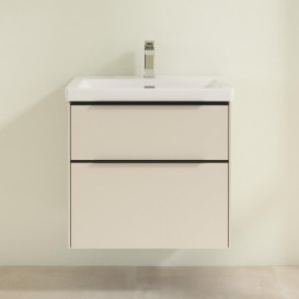 Тумба під раковину Villeroy & Boch Subway 3.0 62,2х57,6 см ДСП/алюміній сірий кашемір/чорний вулкан C57601VN