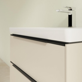 Тумба під раковину Villeroy & Boch Subway 3.0 62,2х57,6 см ДСП/алюміній сірий кашемір/чорний вулкан C57601VN