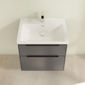 Тумба под раковину Villeroy & Boch Subway 3.0 62,2х57,6 см ДСП/алюминий графит/черный вулкан C57601VR