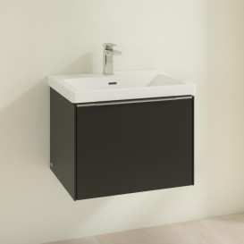 Тумба під раковину Villeroy & Boch Subway 3.0 57,2х42,9 см ДСП/алюміній чорний вулкан C57700VL