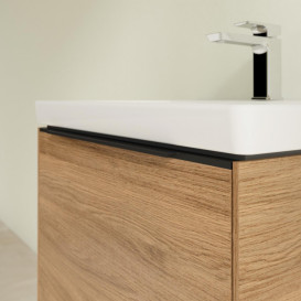 Тумба під раковину Villeroy & Boch Subway 3.0 57,2х42,9 см ДСП/алюміній дуб канзас/чорний вулкан C57701RH