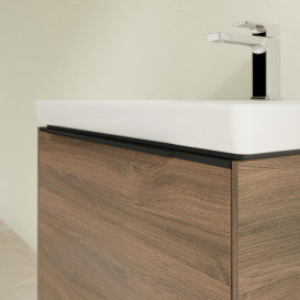 Тумба под раковину Villeroy & Boch Subway 3.0 57,2х42,9 см ДСП/алюминий дуб аризона/черный вулкан C57701VH
