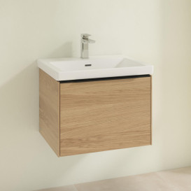 Тумба под раковину Villeroy & Boch Subway 3.0 57,2х42,9 см ДСП/алюминий дуб северный/черный вулкан C57701VJ