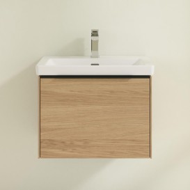 Тумба под раковину Villeroy & Boch Subway 3.0 57,2х42,9 см ДСП/алюминий дуб северный/черный вулкан C57701VJ