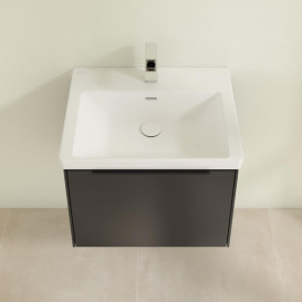 Тумба под раковину Villeroy & Boch Subway 3.0 57,2х42,9 см ДСП/алюминий черный вулкан/черный вулкан C57701VL