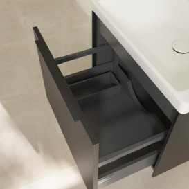 Тумба под раковину Villeroy & Boch Subway 3.0 57,2х42,9 см ДСП/алюминий черный вулкан/черный вулкан C57701VL