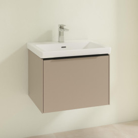 Тумба под раковину Villeroy & Boch Subway 3.0 57,2х42,9 см ДСП/алюминий тауп/черный вулкан C57701VM