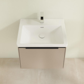 Тумба под раковину Villeroy & Boch Subway 3.0 57,2х42,9 см ДСП/алюминий тауп/черный вулкан C57701VM