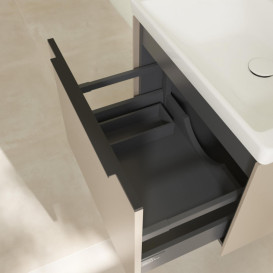 Тумба под раковину Villeroy & Boch Subway 3.0 57,2х42,9 см ДСП/алюминий тауп/черный вулкан C57701VM