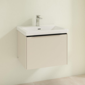 Тумба под раковину Villeroy & Boch Subway 3.0 57,2х42,9 см ДСП/алюминий серый кашемир/черный вулкан C57701VN