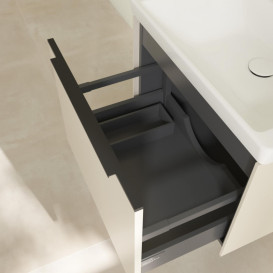 Тумба под раковину Villeroy & Boch Subway 3.0 57,2х42,9 см ДСП/алюминий серый кашемир/черный вулкан C57701VN