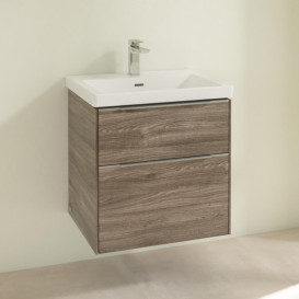 Тумба під раковину Villeroy & Boch Subway 3.0 57,2х57,6 см ДСП/алюміній дуб кам'яний C57800RK