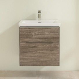 Тумба під раковину Villeroy & Boch Subway 3.0 57,2х57,6 см ДСП/алюміній дуб кам'яний C57800RK
