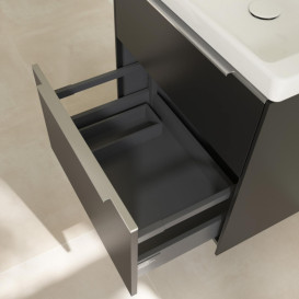 Тумба під раковину Villeroy & Boch Subway 3.0 57,2х57,6 см ДСП/алюміній чорний вулкан C57800VL