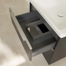 Тумба під раковину Villeroy & Boch Subway 3.0 57,2х57,6 см ДСП/алюміній чорний вулкан C57800VL