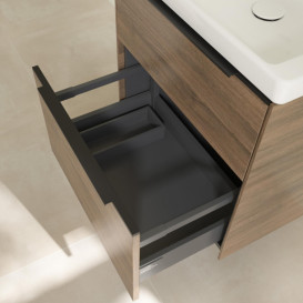 Тумба під раковину Villeroy & Boch Subway 3.0 57,2х57,6 см ДСП/алюміній дуб аризона/чорний вулкан C57801VH