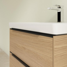 Тумба под раковину Villeroy & Boch Subway 3.0 57,2х57,6 см ДСП/алюминий дуб северный/черный вулкан C57801VJ