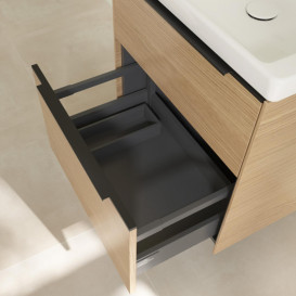 Тумба под раковину Villeroy & Boch Subway 3.0 57,2х57,6 см ДСП/алюминий дуб северный/черный вулкан C57801VJ