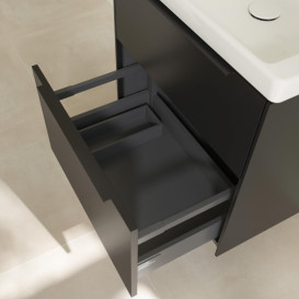 Тумба под раковину Villeroy & Boch Subway 3.0 57,2х57,6 см ДСП/алюминий черный вулкан/черный вулкан C57801VL