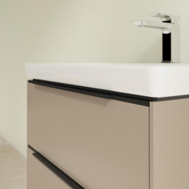 Тумба під раковину Villeroy & Boch Subway 3.0 57,2х57,6 см ДСП/алюміній тауп/чорний вулкан C57801VM