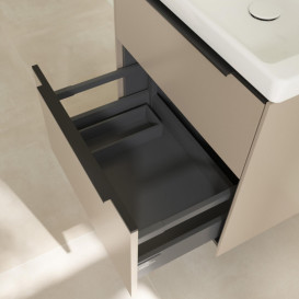 Тумба під раковину Villeroy & Boch Subway 3.0 57,2х57,6 см ДСП/алюміній тауп/чорний вулкан C57801VM