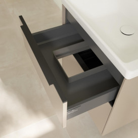 Тумба під раковину Villeroy & Boch Subway 3.0 57,2х57,6 см ДСП/алюміній тауп/чорний вулкан C57801VM